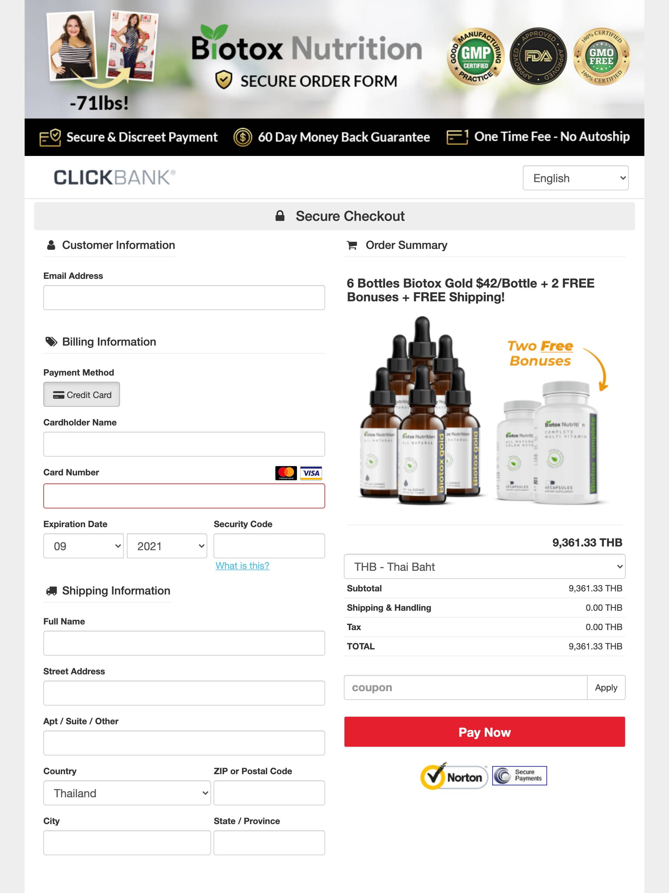 Biotox Gold - Order Page